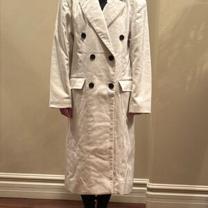 NWT WeWoreWhat Double-Breasted White Coat